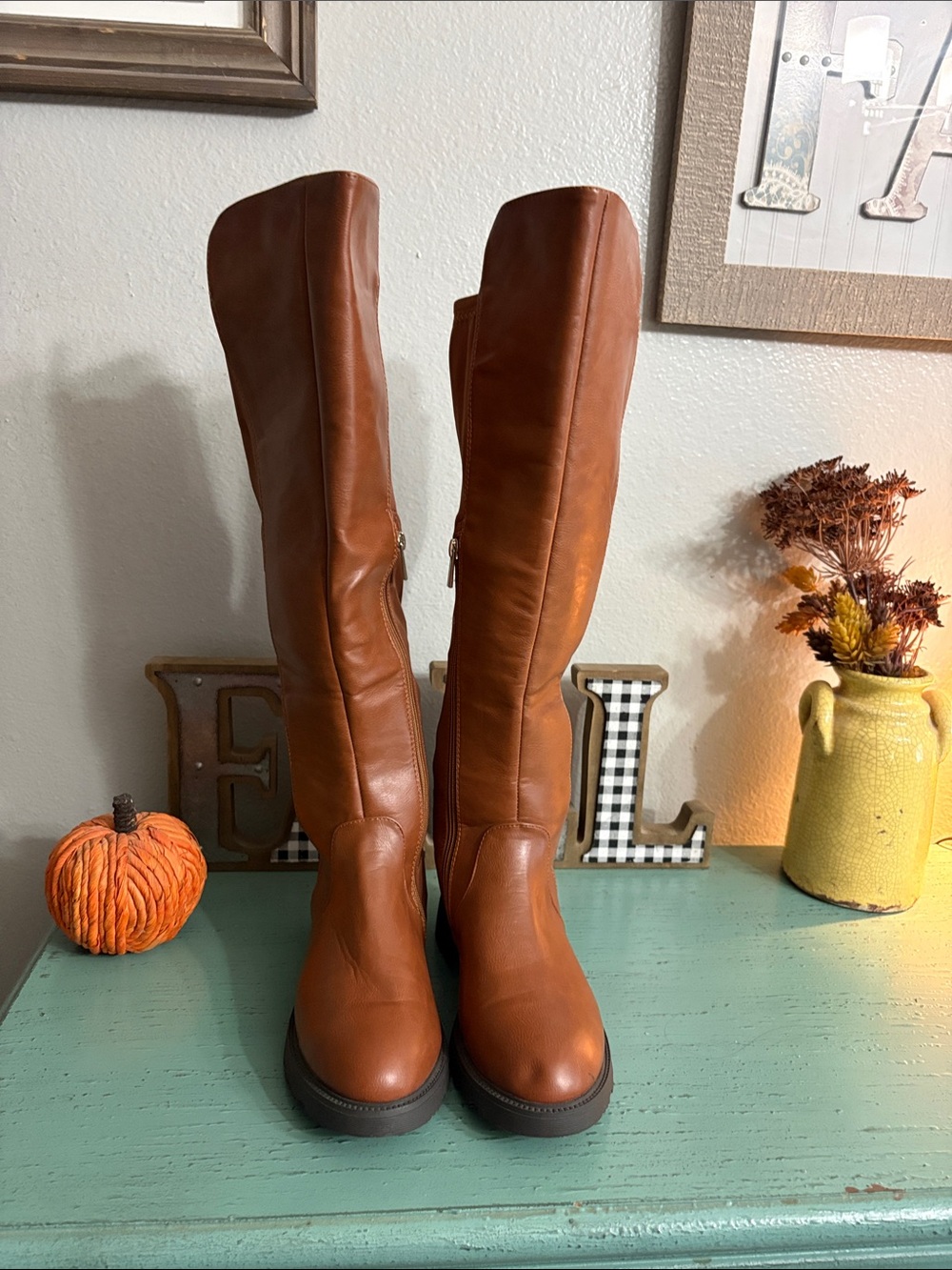 Shoe Dazzle Tall Over-the-Knee Boots in Cognac